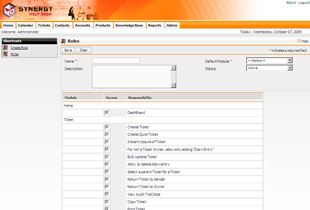 Role based User Interaction Screen
