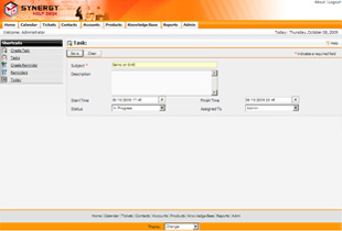 Task and Reminders screen